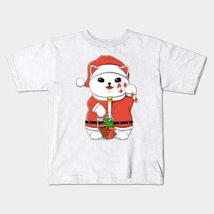 Santa Lucky Cat Kids T-Shirt